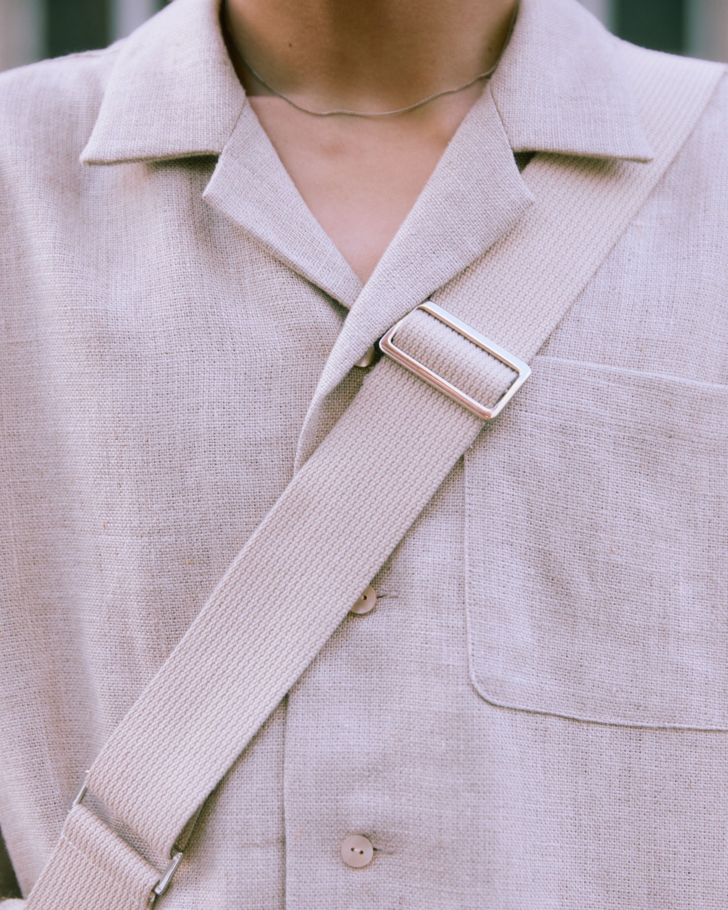 HEAVY LINEN RESORT S/S SHIRT -NATURAL-