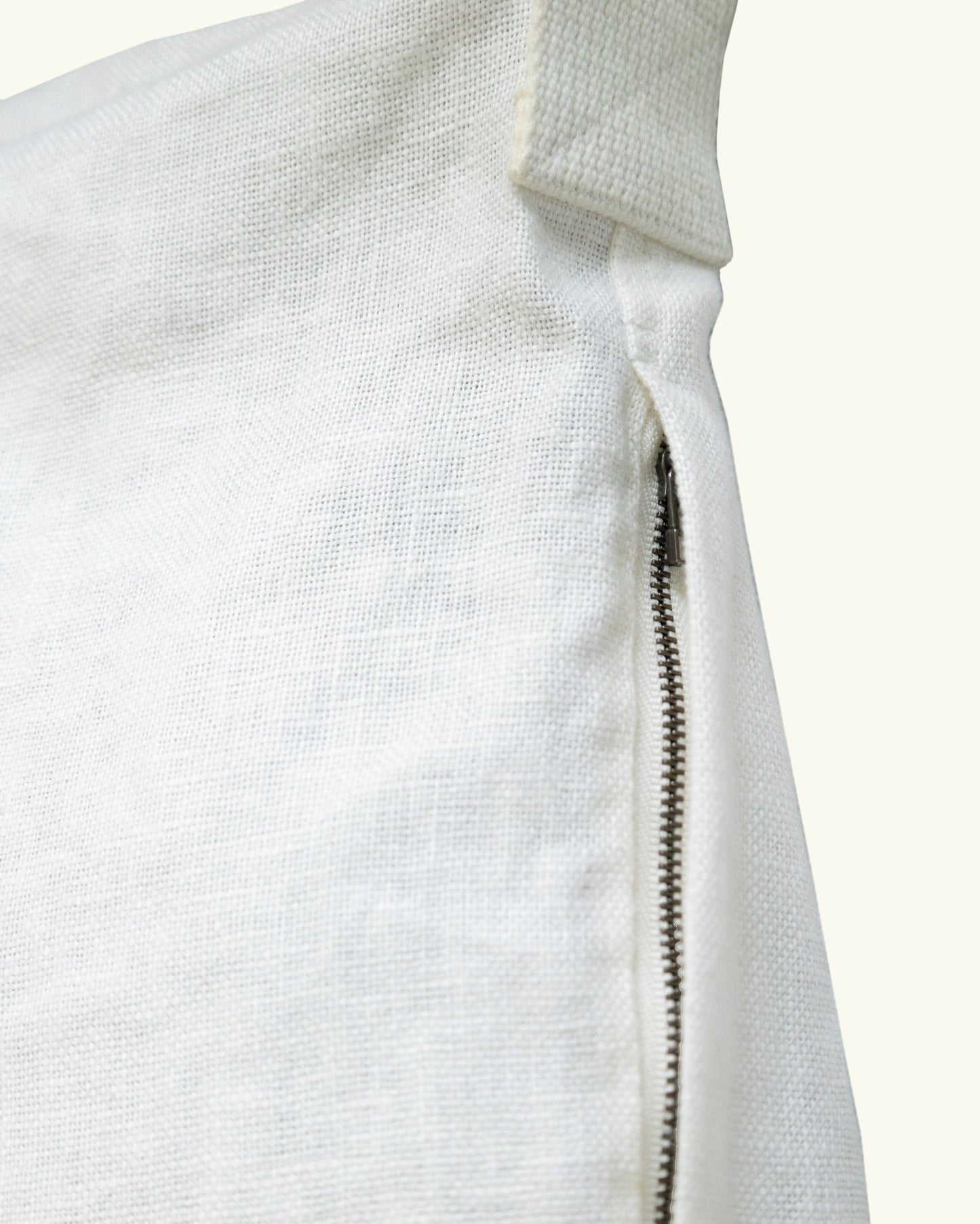 HEAVY LINEN RESORT BAG -WHITE-