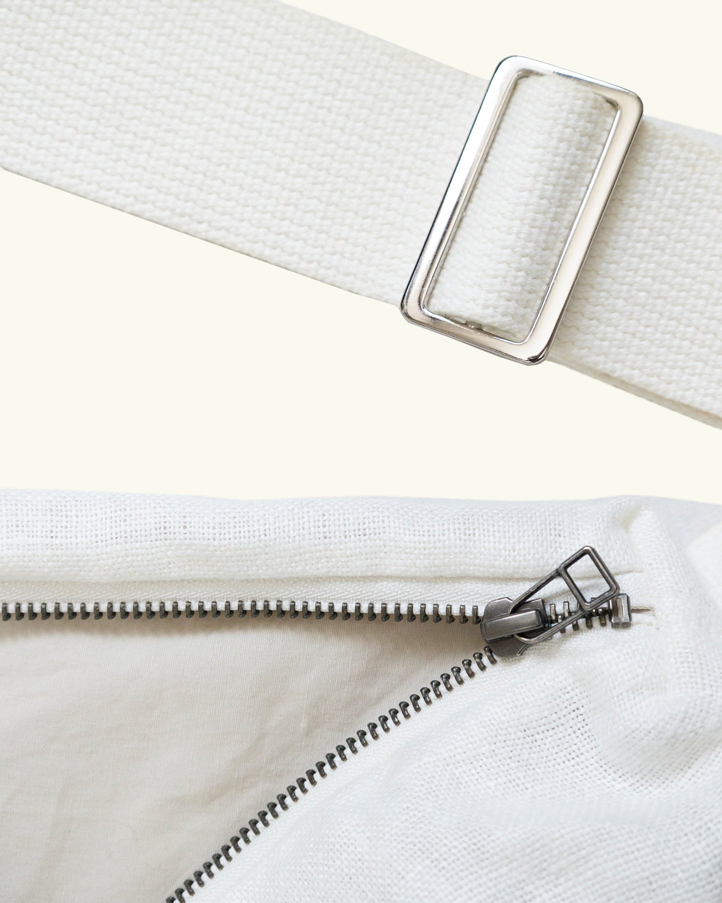 HEAVY LINEN RESORT BAG -WHITE-