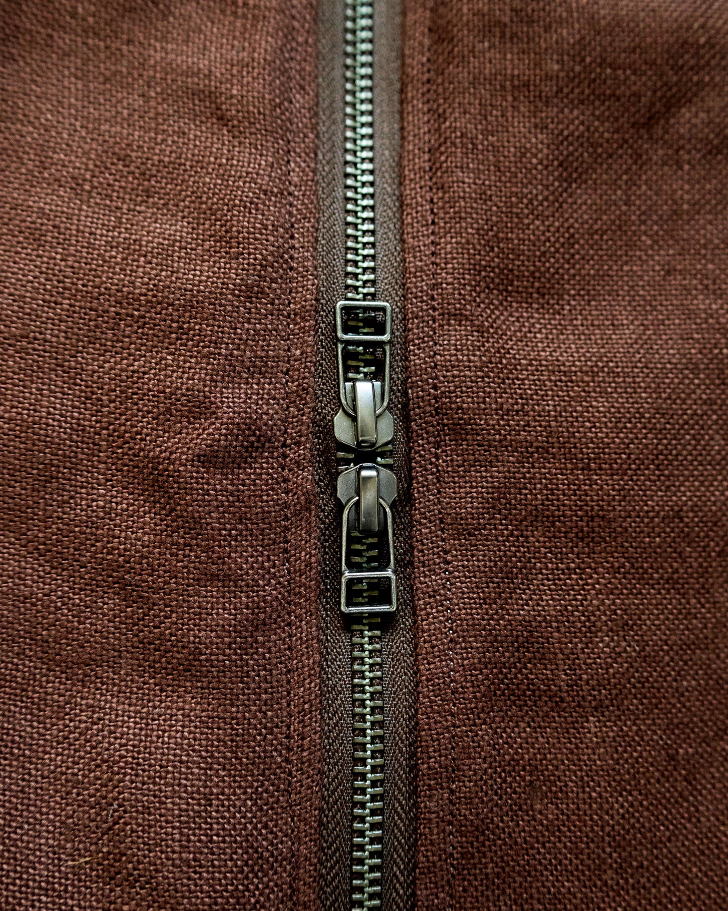 HEAVY LINEN RESORT BAG -BROWN-