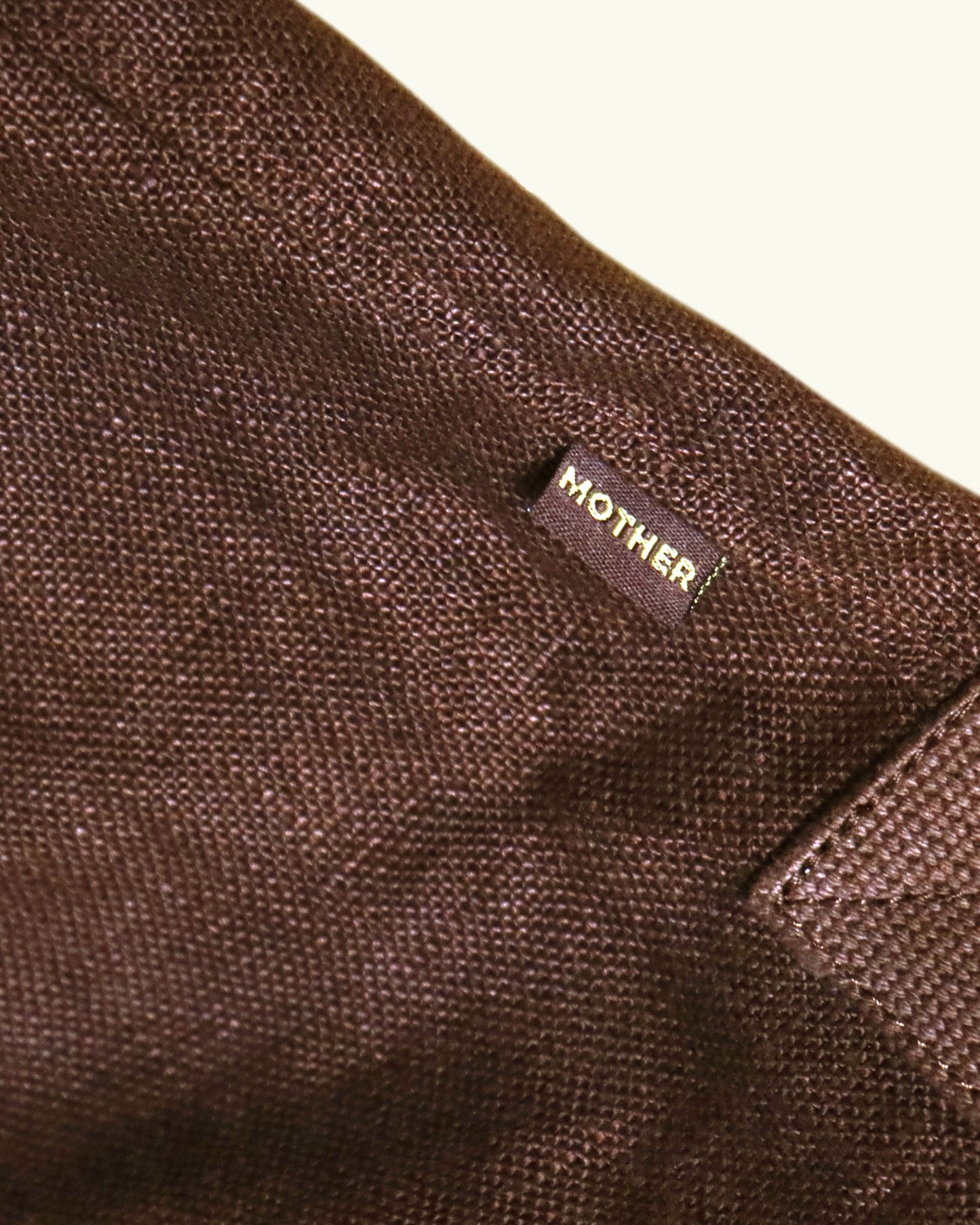 HEAVY LINEN RESORT BAG -BROWN-