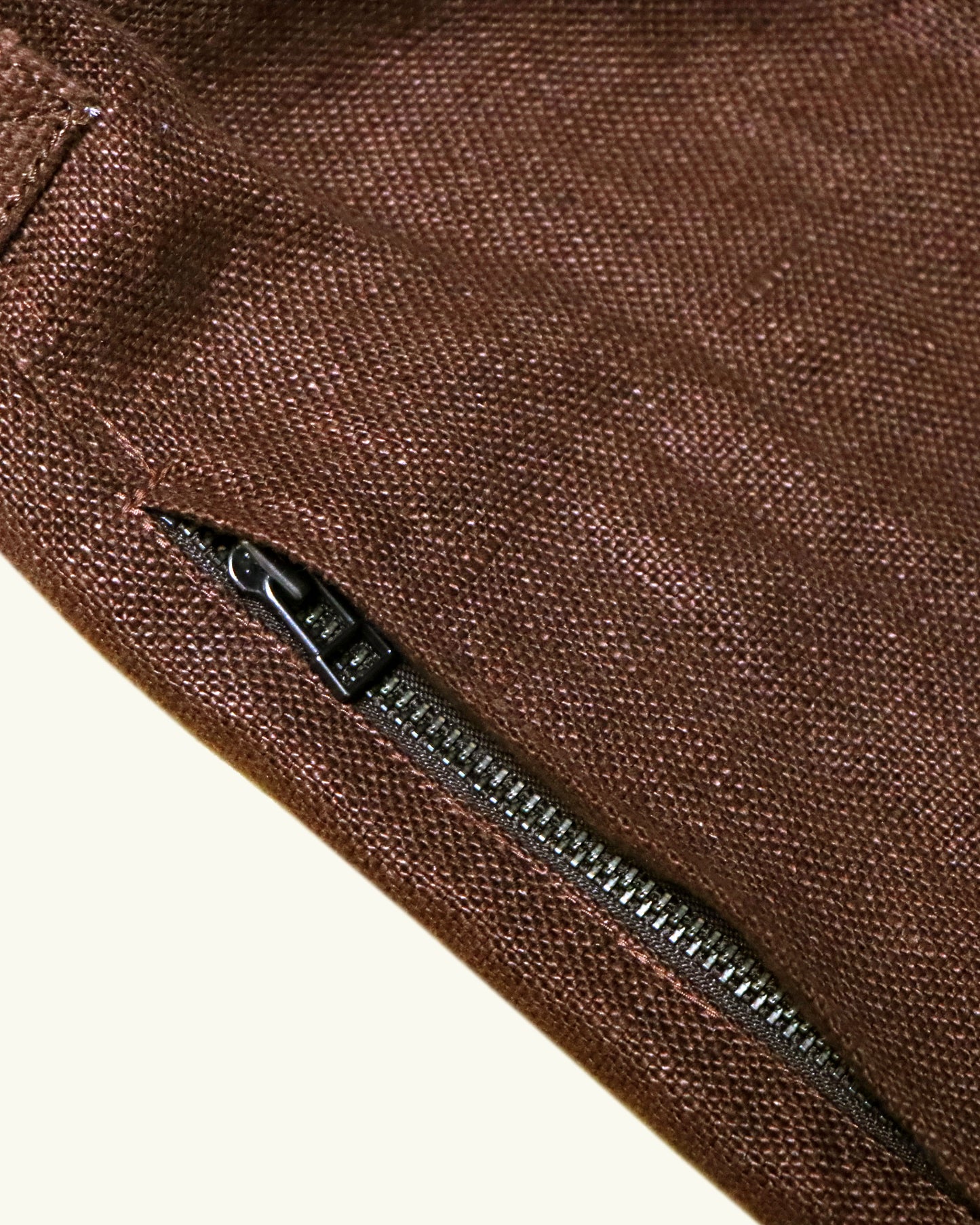 HEAVY LINEN RESORT BAG -BROWN-