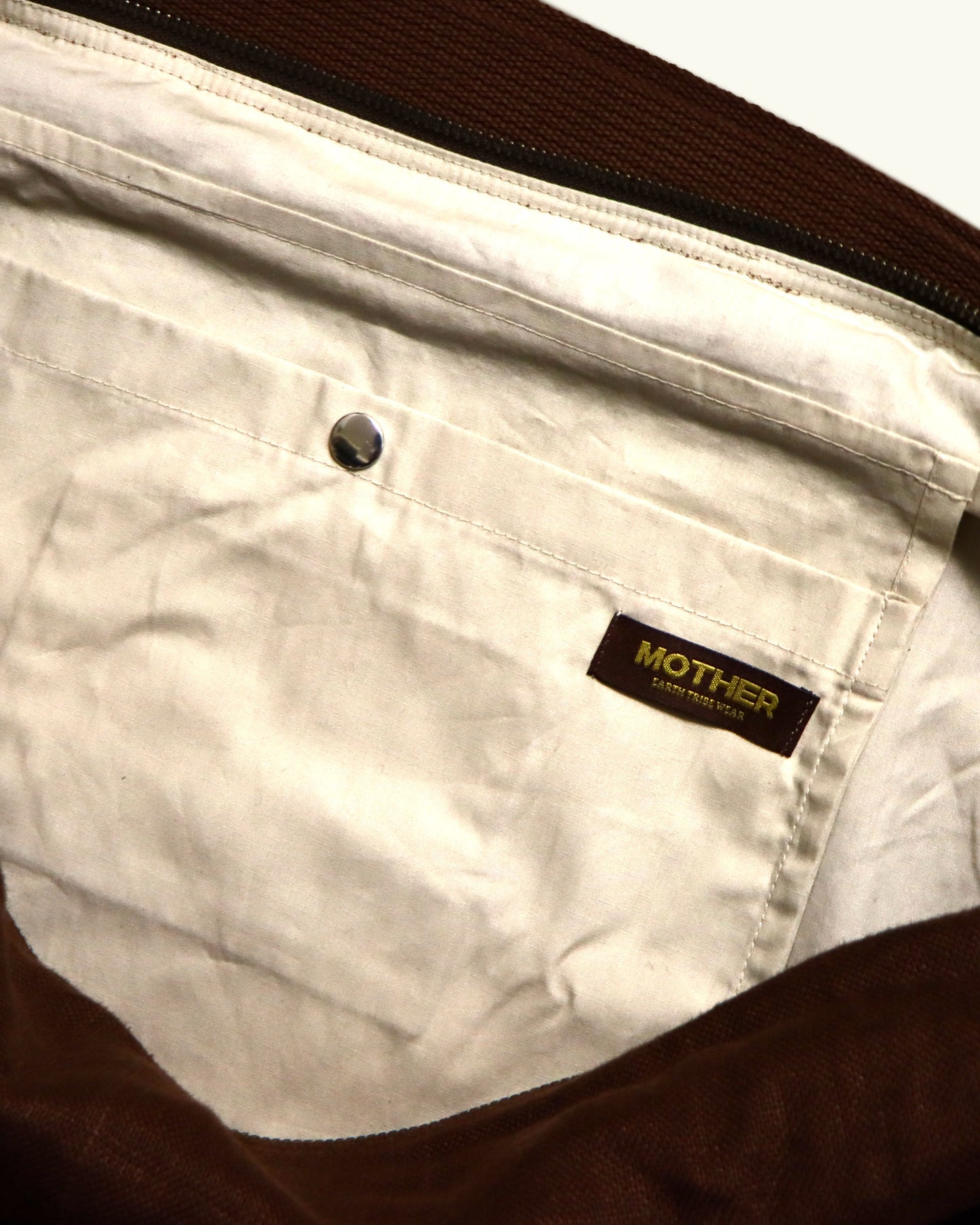 HEAVY LINEN RESORT BAG -BROWN-