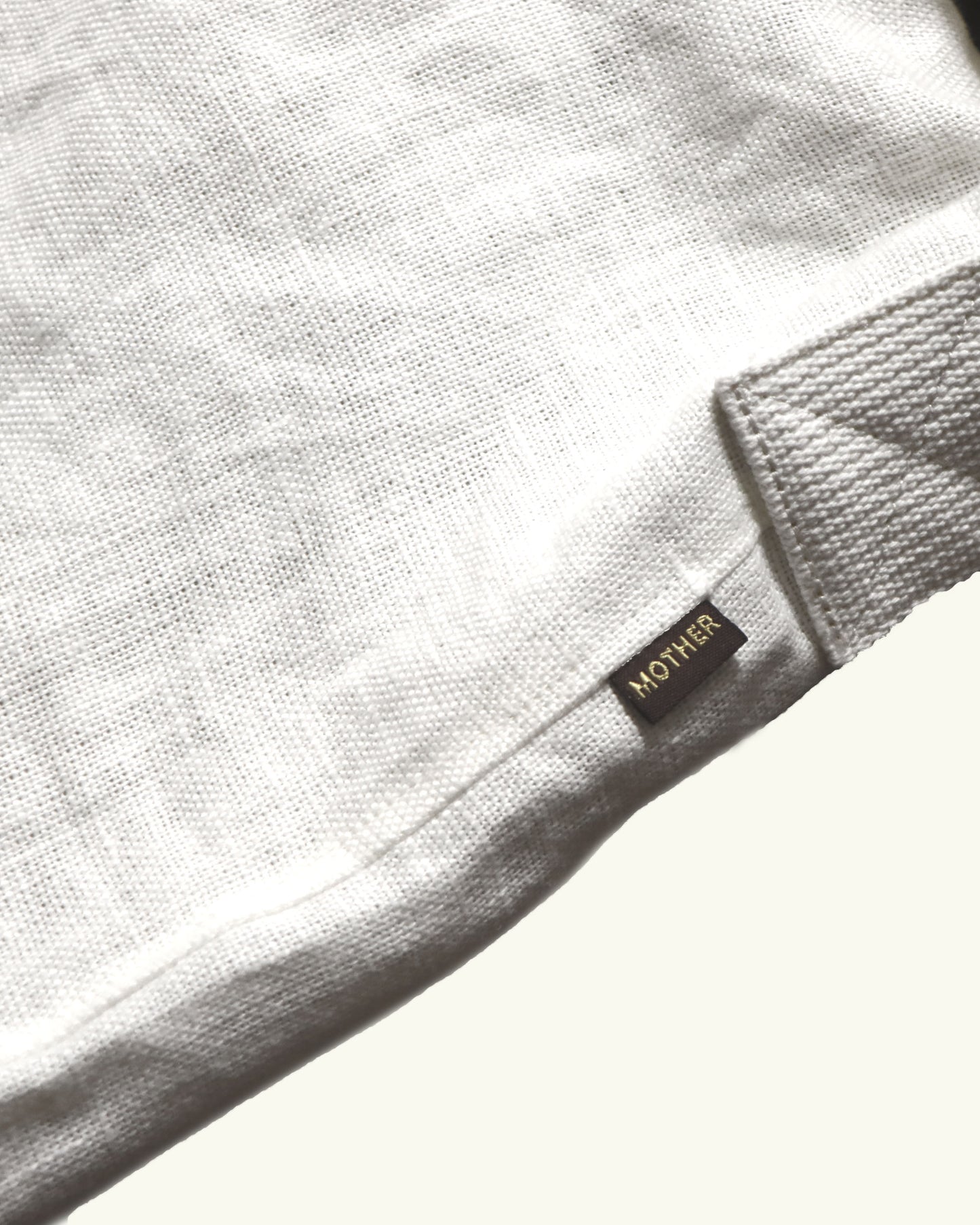 HEAVY LINEN RESORT BAG -WHITE-