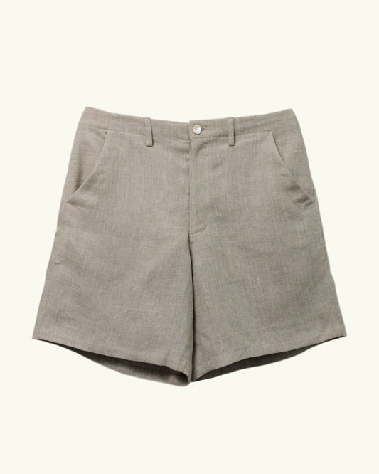 HEAVY LINEN RESORT SHORT PANTS  -NATURAL-