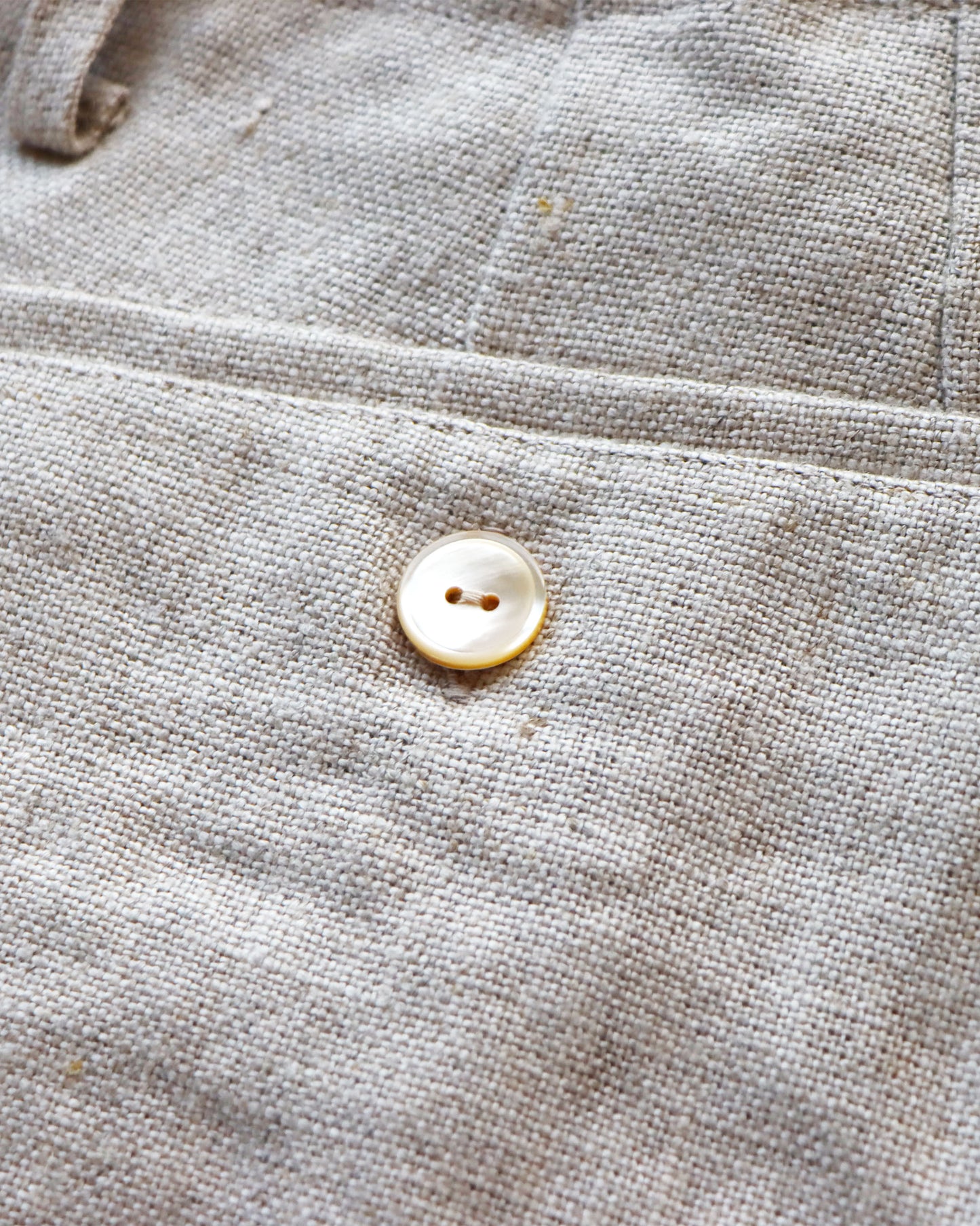 HEAVY LINEN RESORT SHORT PANTS  -NATURAL-