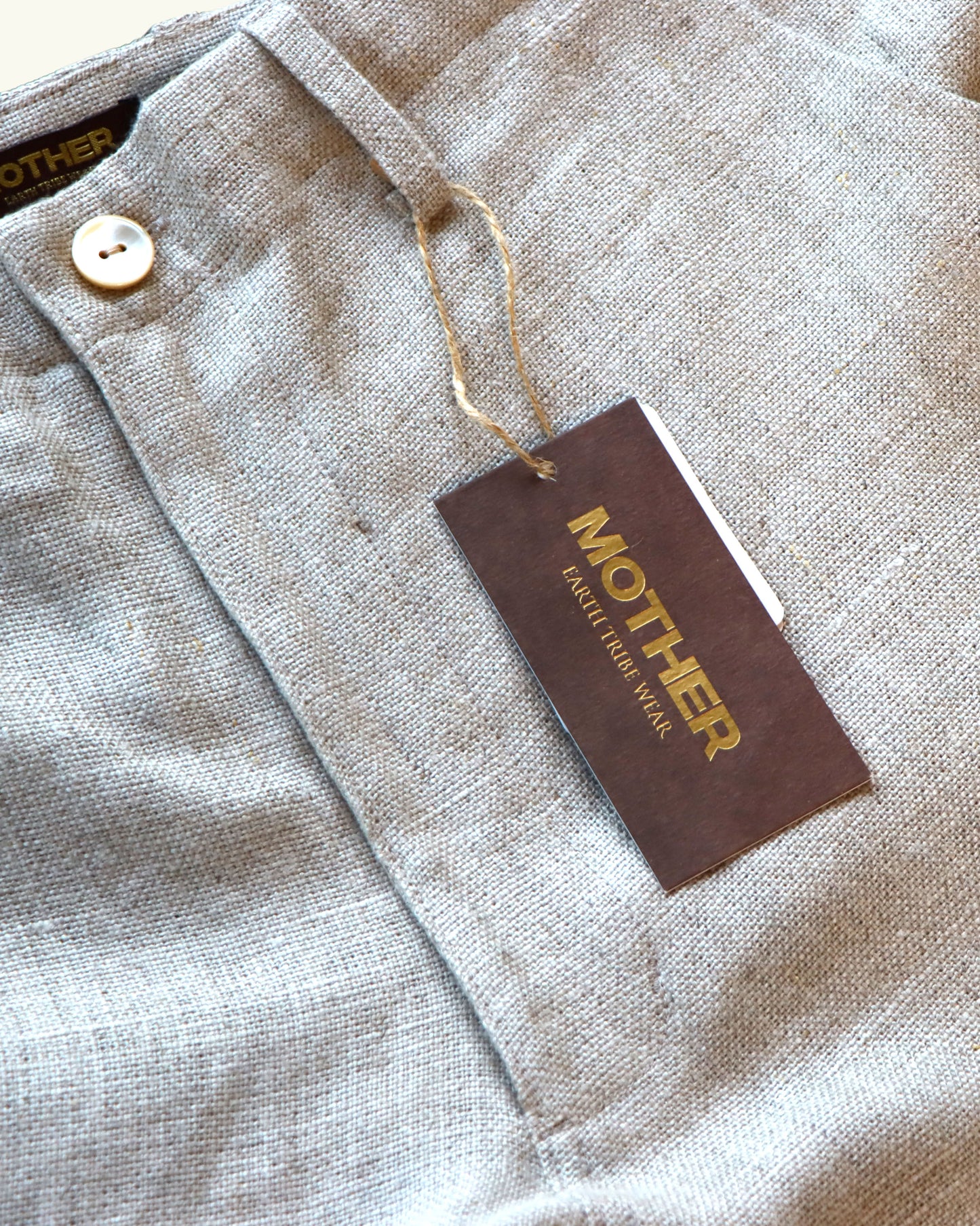 HEAVY LINEN RESORT SHORT PANTS  -NATURAL-