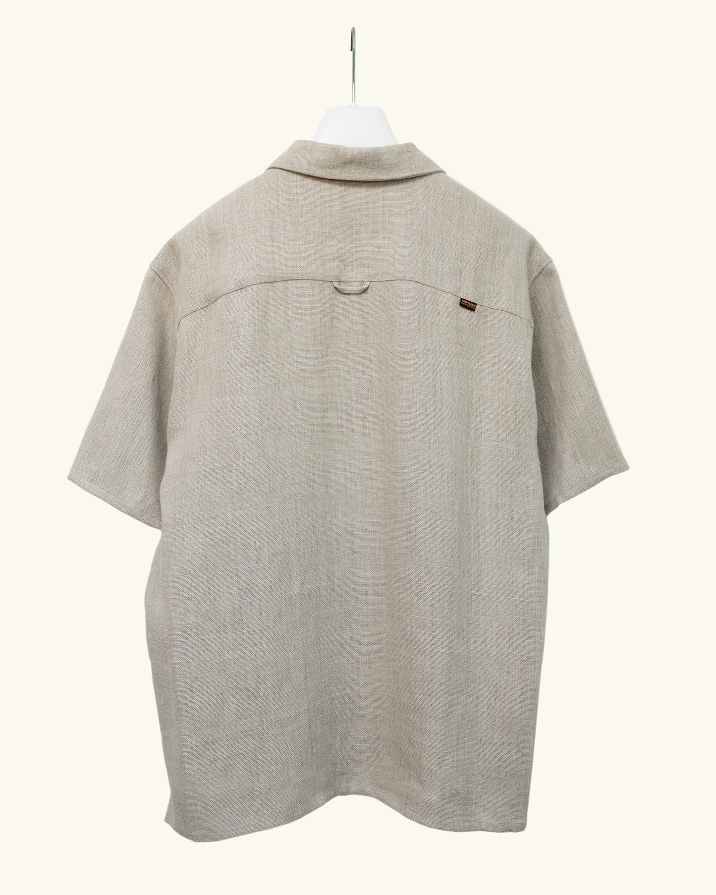 HEAVY LINEN RESORT S/S SHIRT -NATURAL-