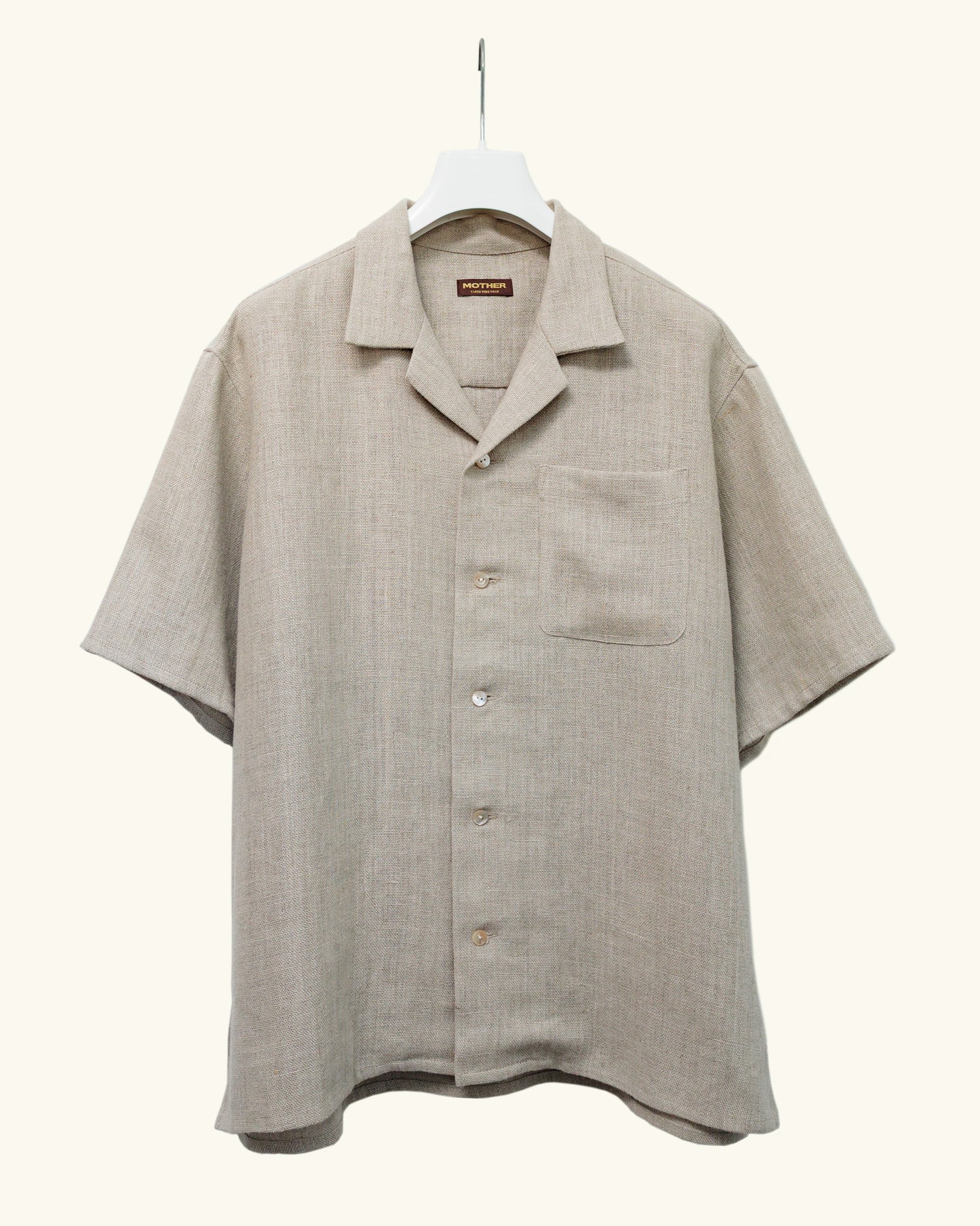 HEAVY LINEN RESORT S/S SHIRT -NATURAL-