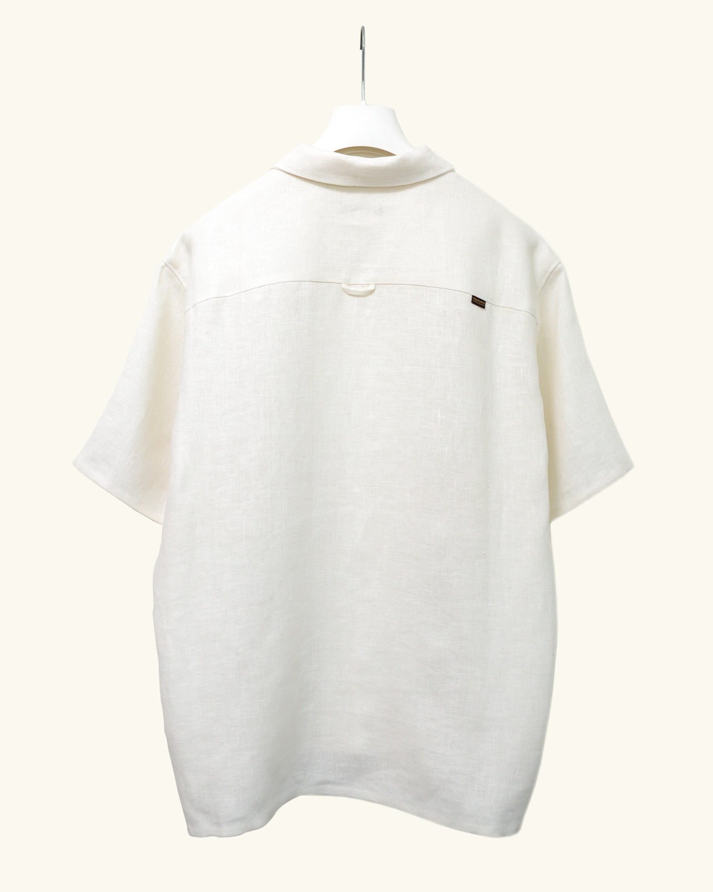 HEAVY LINEN RESORT S/S SHIRT -WHITE-