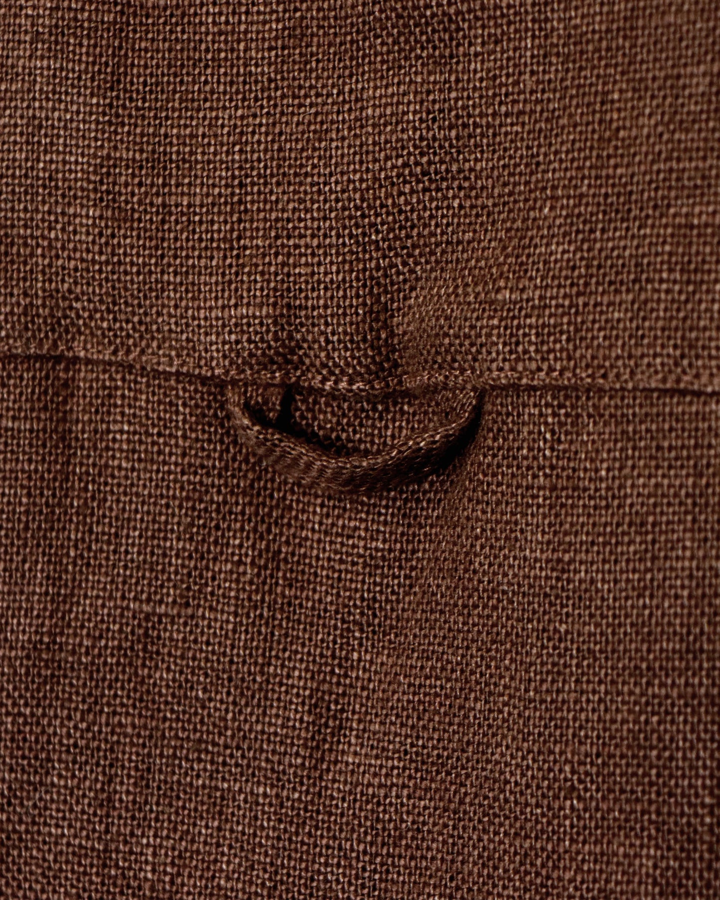 HEAVY LINEN RESORT S/S SHIRT -BROWN-