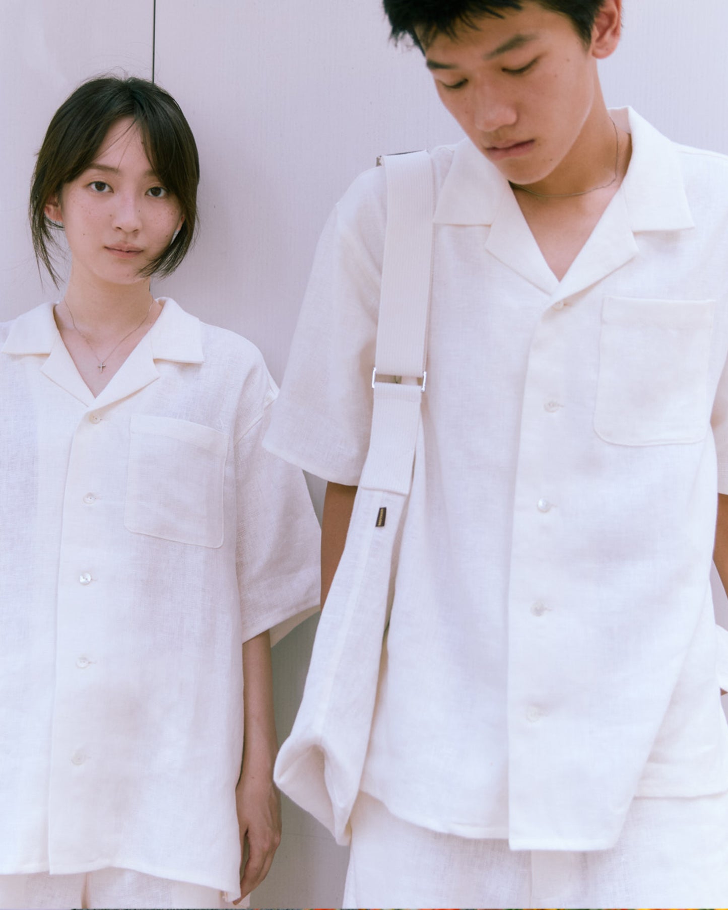 HEAVY LINEN RESORT SHORT PANTS  -WHITE-