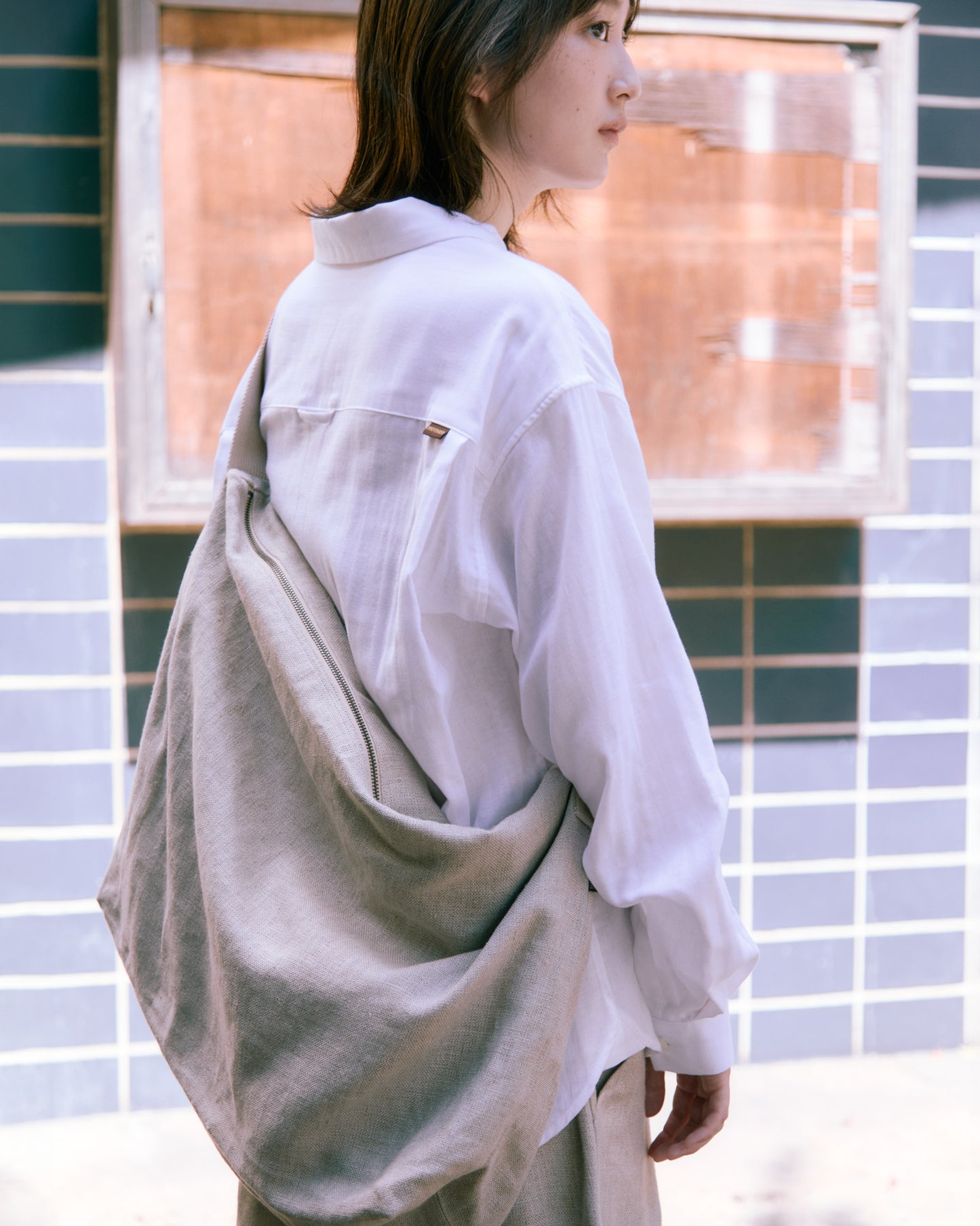 COTTON GAUZE SOFT L/S SHIRT -WHITE-