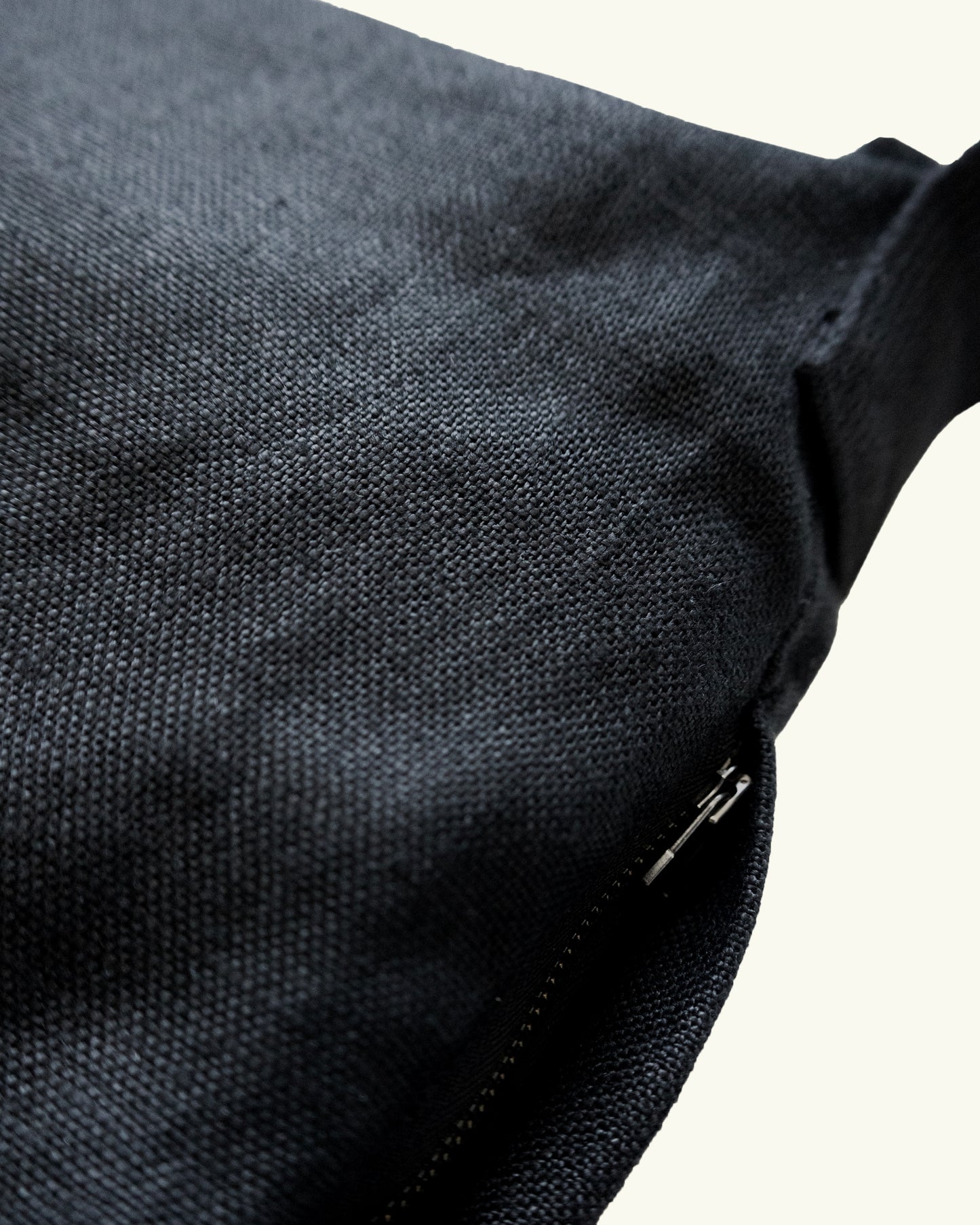 HEAVY LINEN RESORT BAG -BLACK-