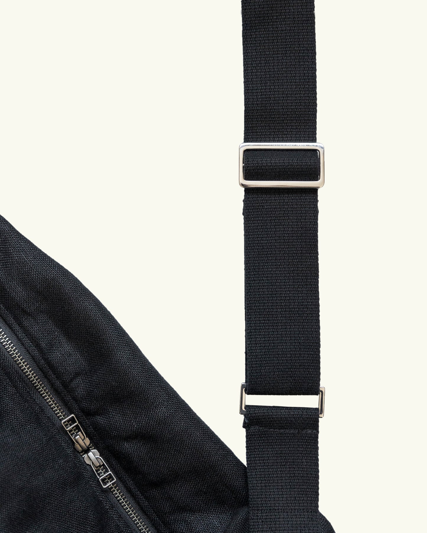 HEAVY LINEN RESORT BAG -BLACK-