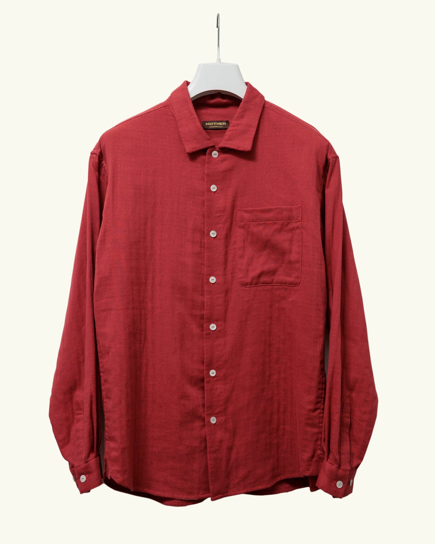 COTTON GAUZE SOFT L/S SHIRT -RED-