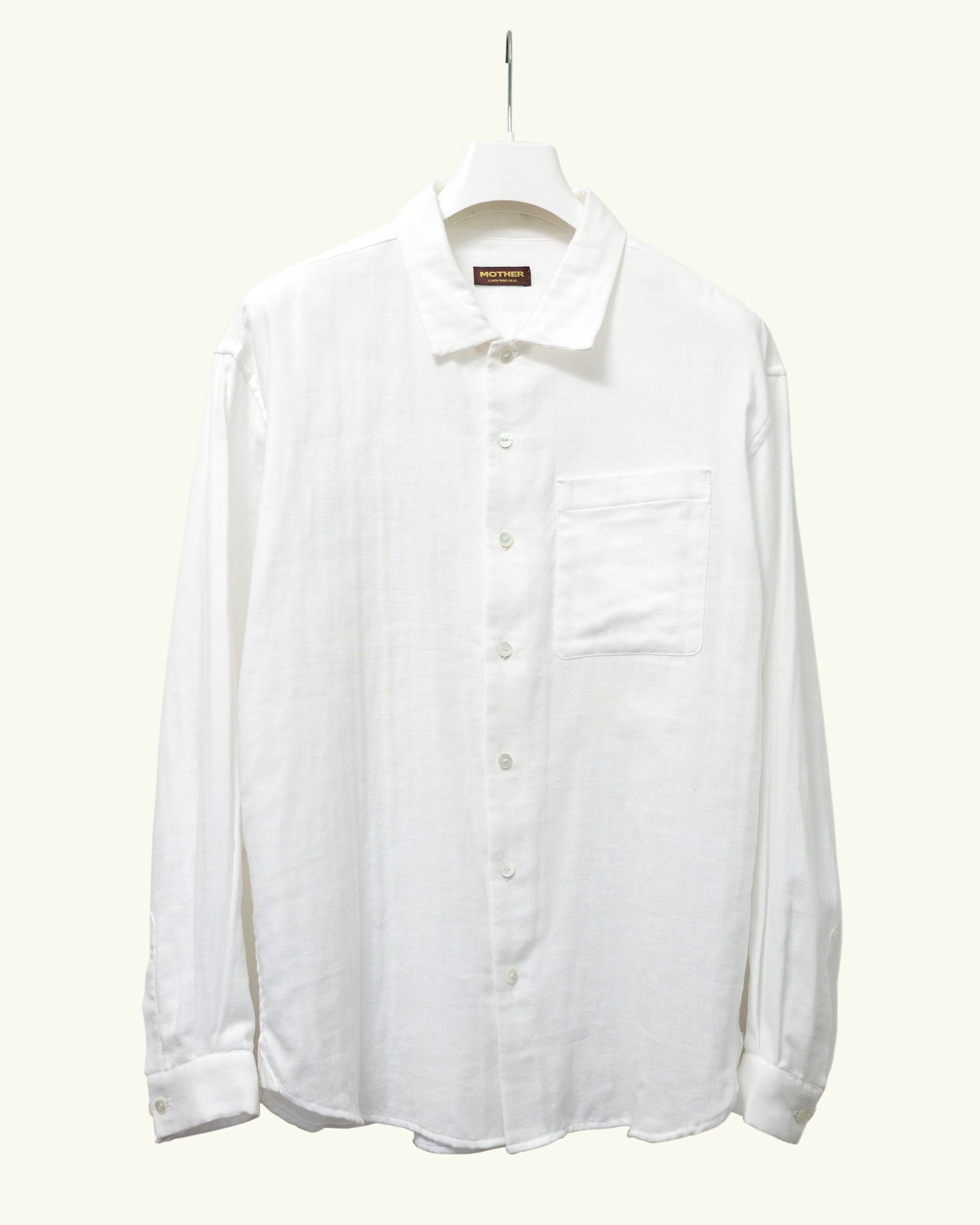 COTTON GAUZE SOFT L/S SHIRT -WHITE-