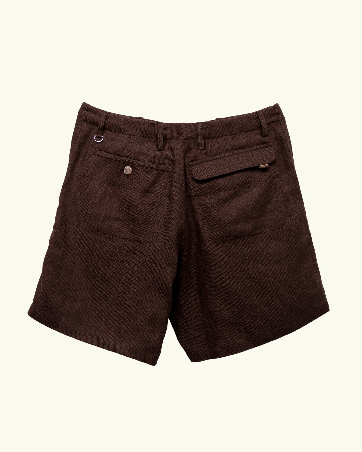 HEAVY LINEN RESORT SHORT PANTS  -BROWN-