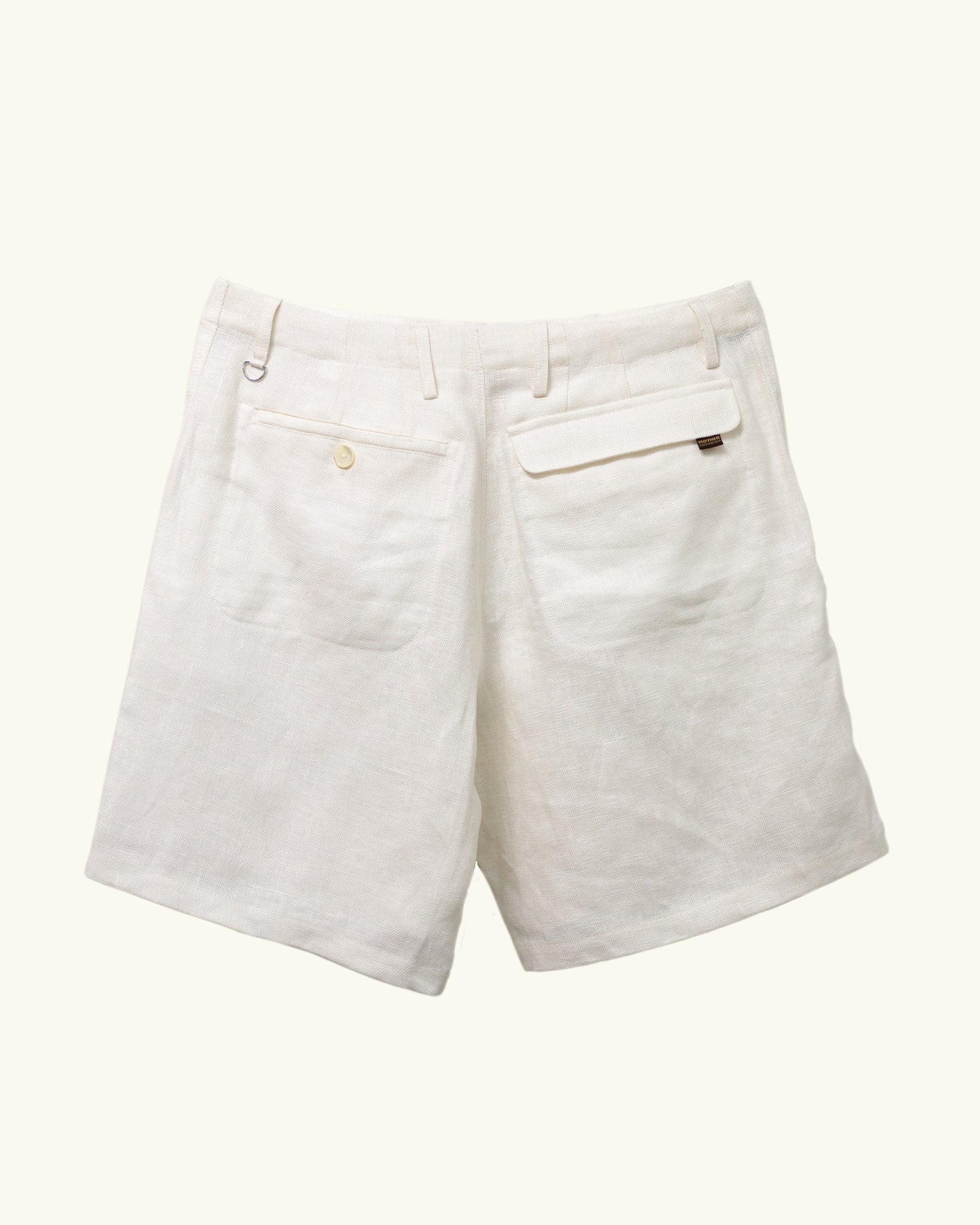 HEAVY LINEN RESORT SHORT PANTS  -WHITE-