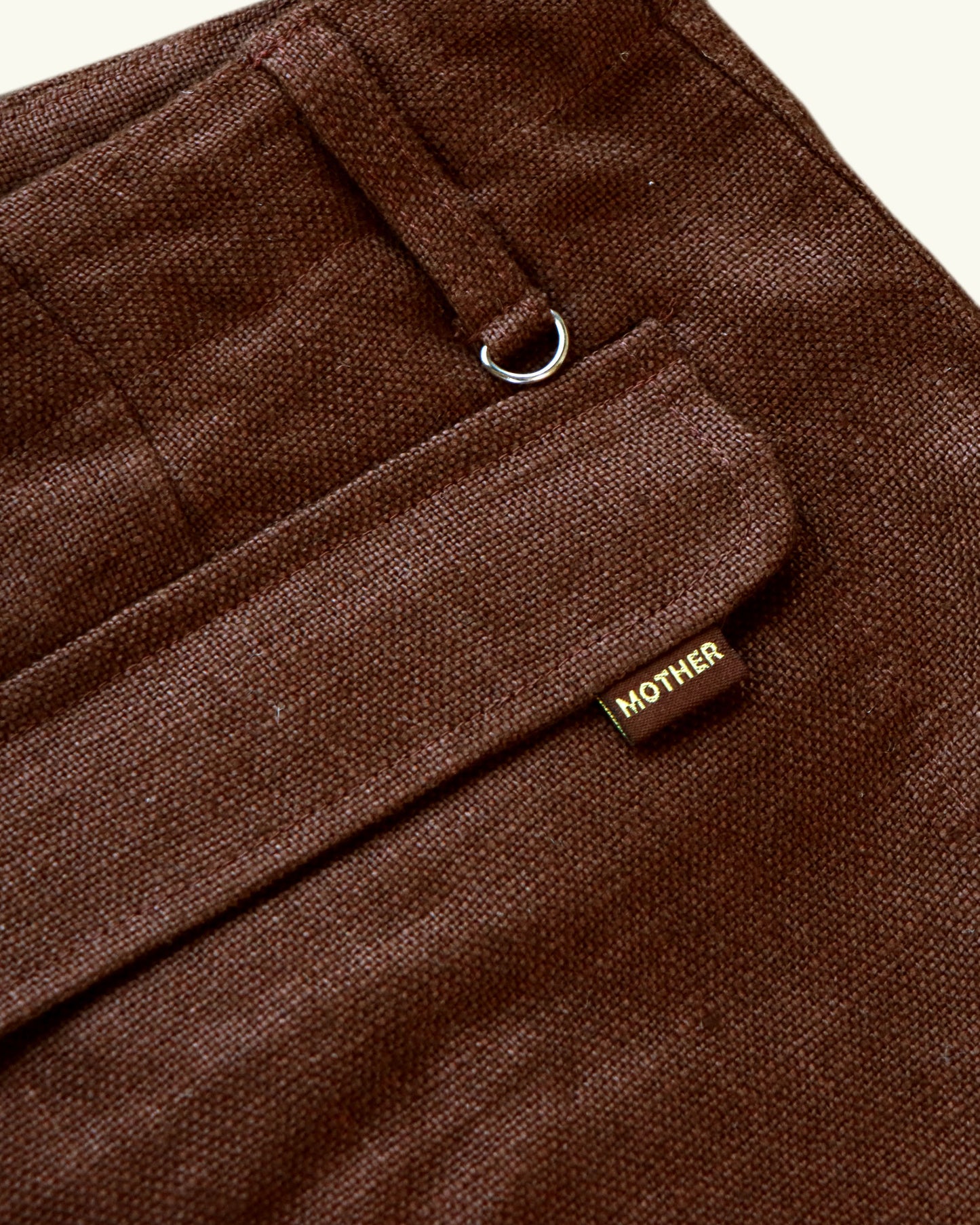 HEAVY LINEN RESORT SHORT PANTS  -BROWN-