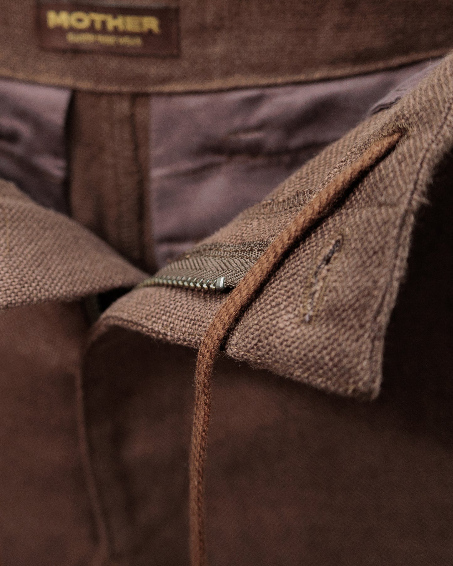 HEAVY LINEN RESORT SHORT PANTS  -BROWN-