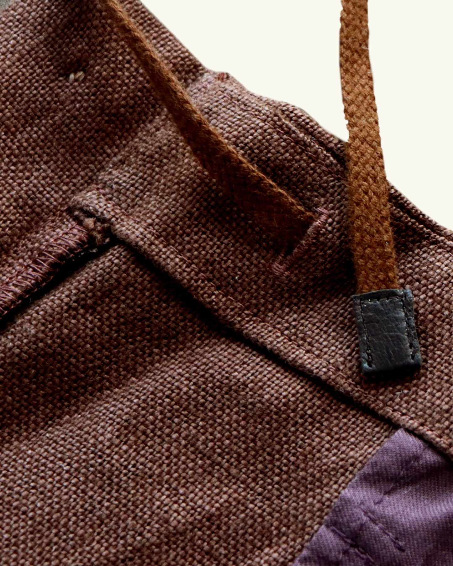 HEAVY LINEN RESORT SHORT PANTS  -BROWN-