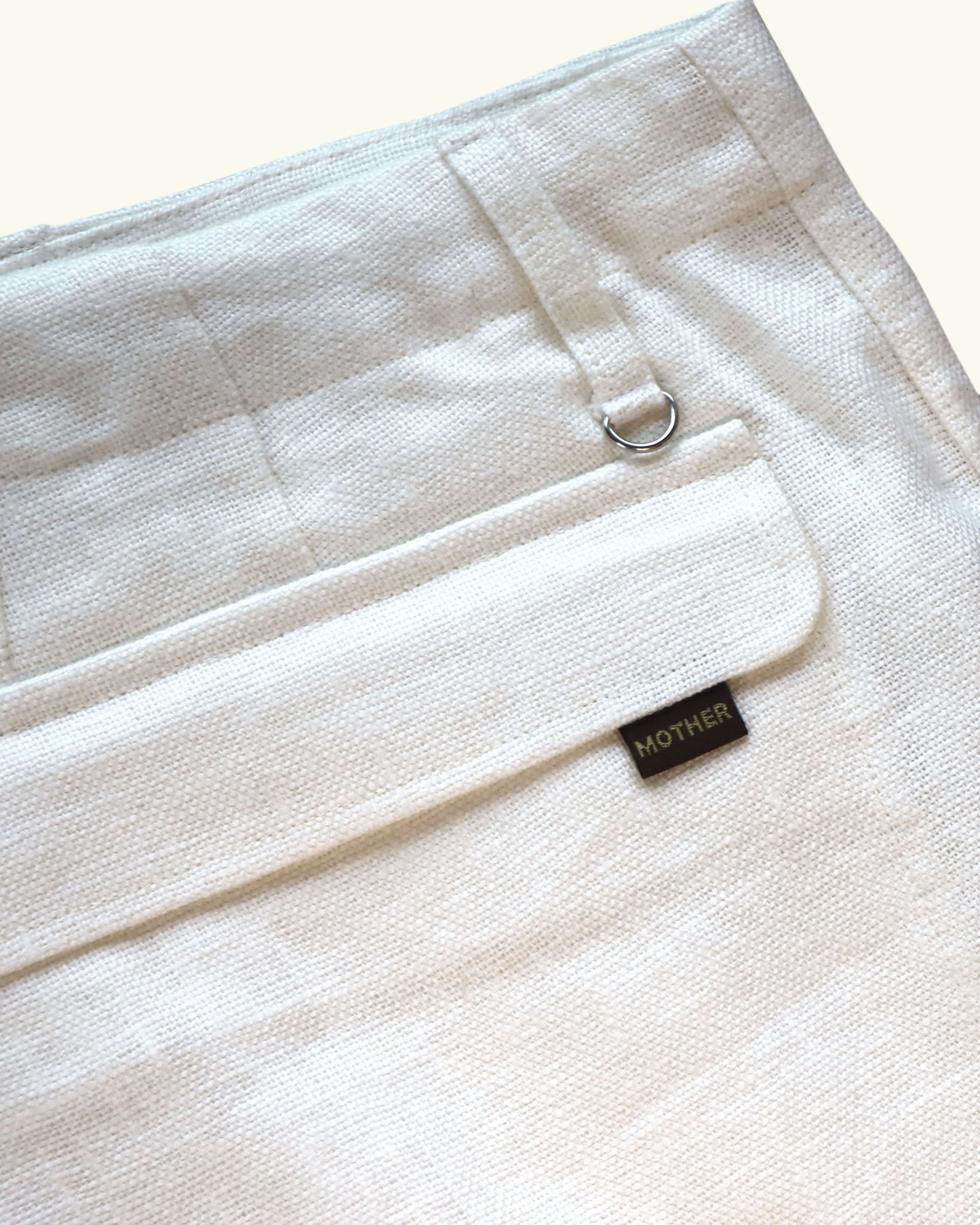 HEAVY LINEN RESORT SHORT PANTS  -WHITE-