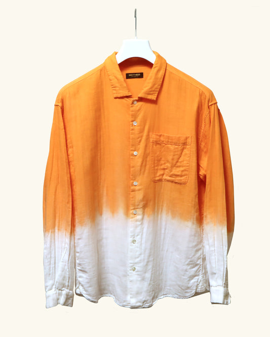 -EXCLUSIVE- COTTON GAUZE SOFT L/S SHIRT -ORANGE GRADIENT 2-